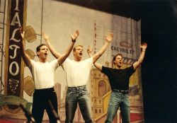 ON THE TOWN Joe Langworth as Gabey with James Hodges and Noah Racey European Tour, 1993.